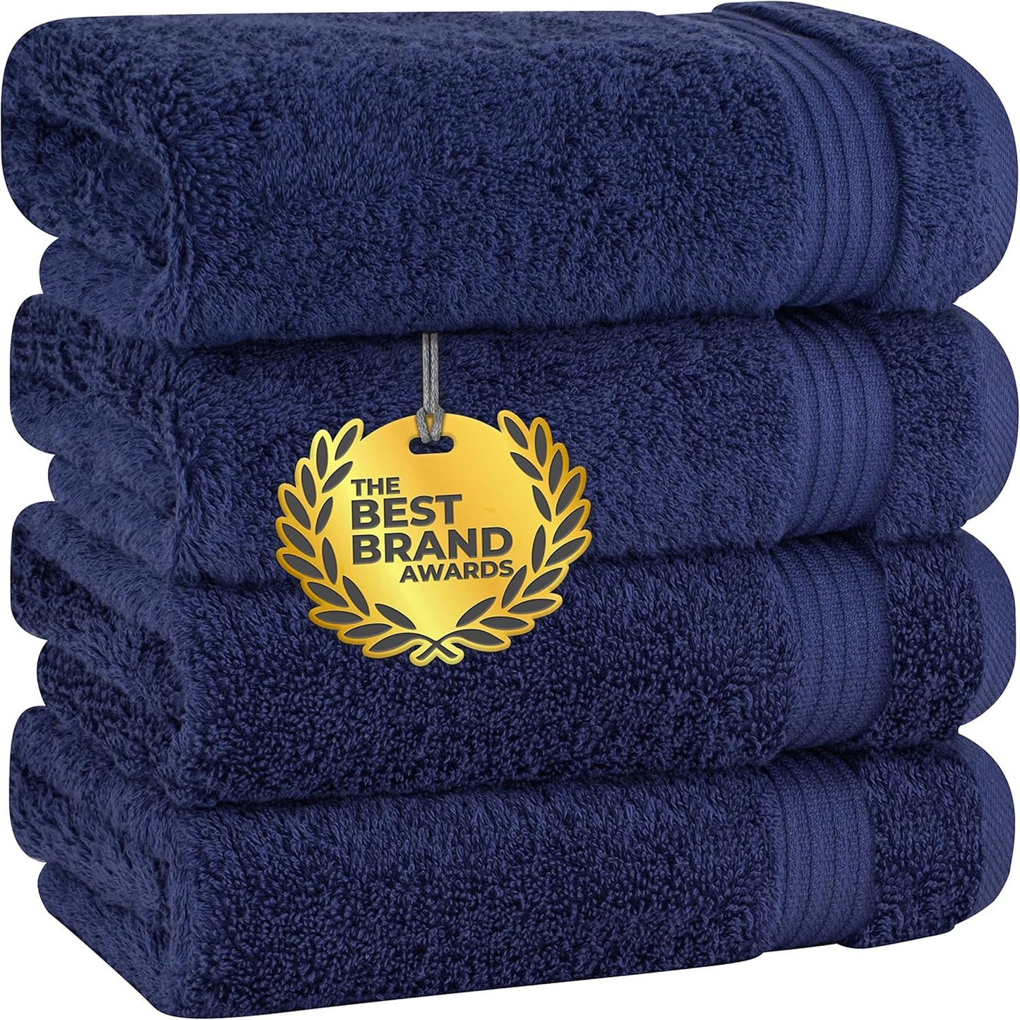 Cotton Paradise 4 Piece Turkish Bath Towels for Bathroom, Extra Large Soft Plush Towels Bathroom Set, Dark Gray