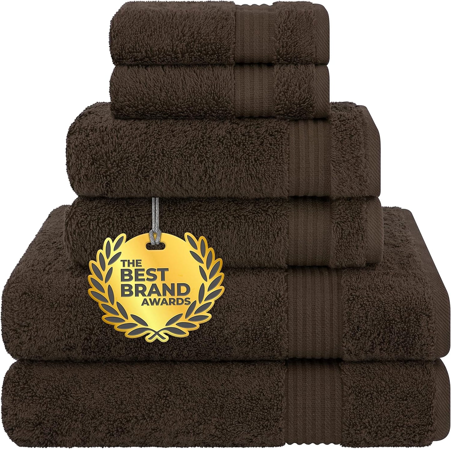 Cotton Paradise 4 Piece Turkish Bath Towels for Bathroom, Extra Large Soft Plush Towels Bathroom Set, Dark Gray