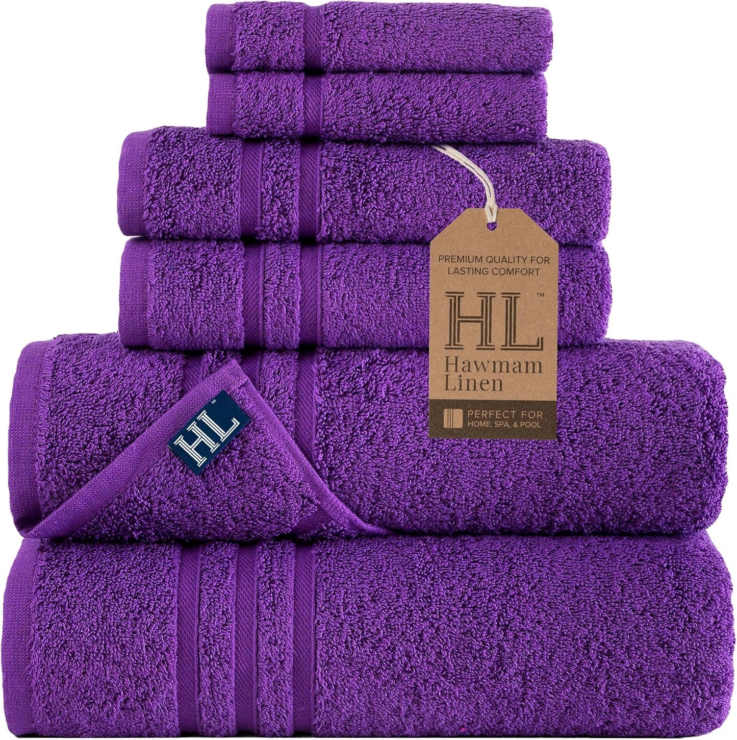 Hawmam Linen White Bath Towels 4 Pack 27 x 54 Inches 100% Turkish Cotton Soft Lightweight and Highly Absorbent Quick Drying Towels, Premium Quality Perfect for Daily Use