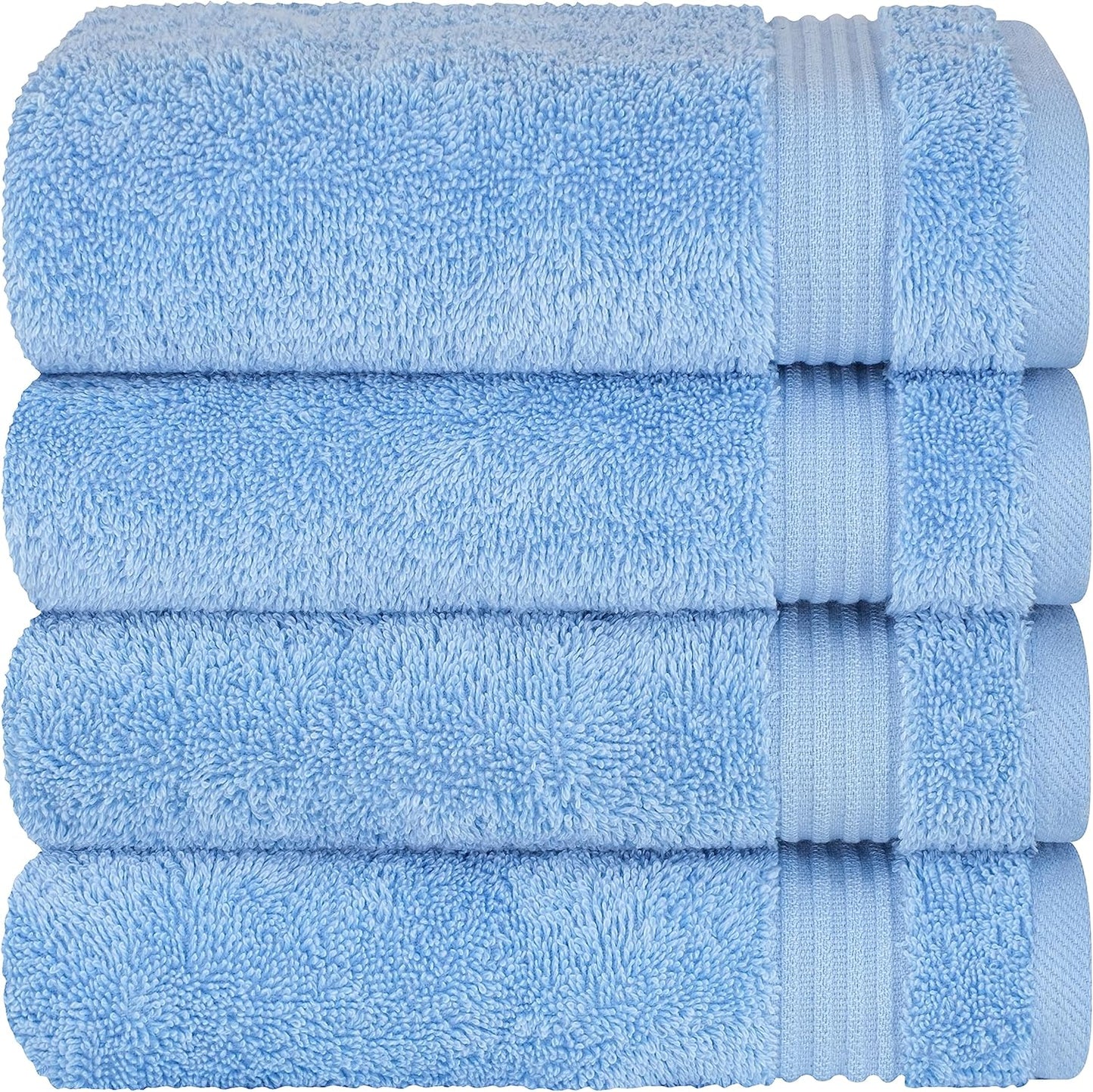 Cotton Paradise 4 Piece Turkish Bath Towels for Bathroom, Extra Large Soft Plush Towels Bathroom Set, Dark Gray