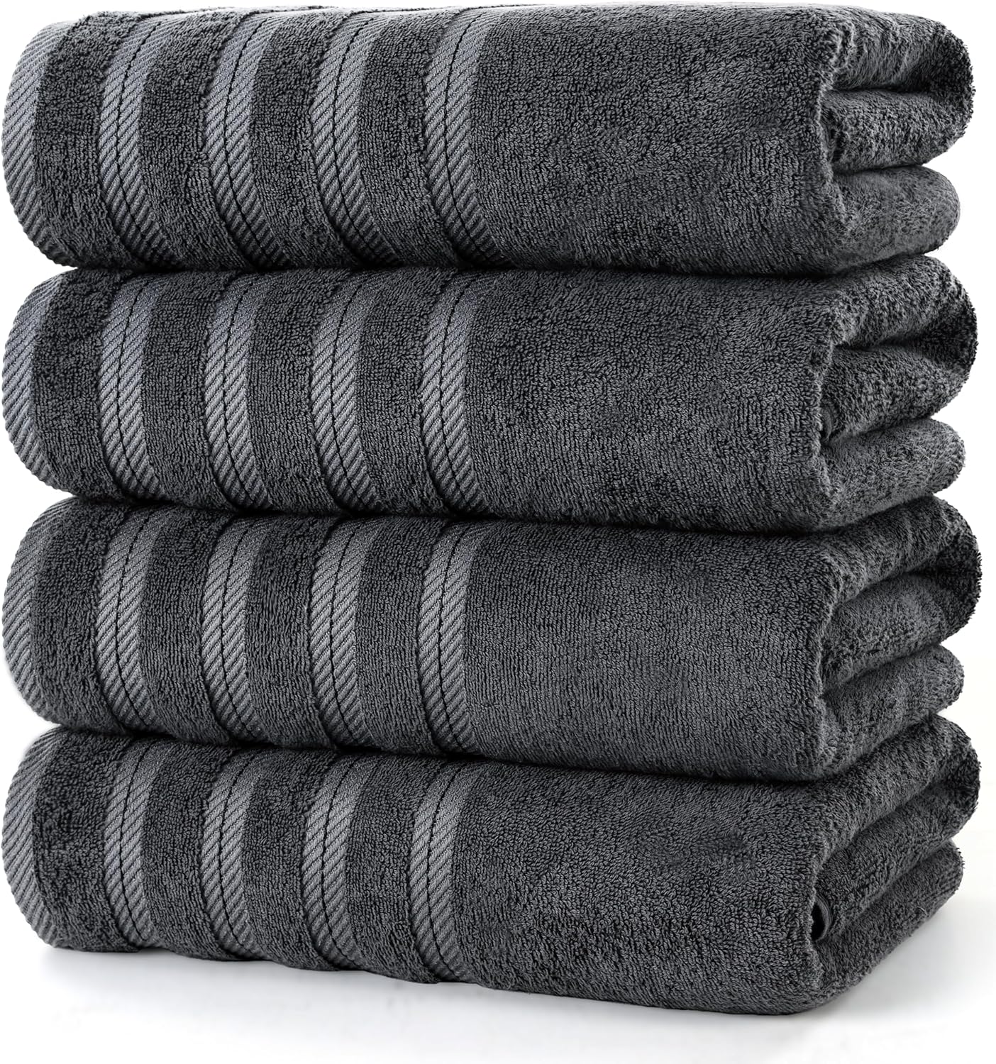 Utopia Towels 4 Pack Premium Extra Large Bath Towels Set, (30 x 60 Inches) 100% Ring Spun Cotton 500GSM, Lightweight and Highly Absorbent Quick Drying Towels, Perfect for Daily Use (Grey)