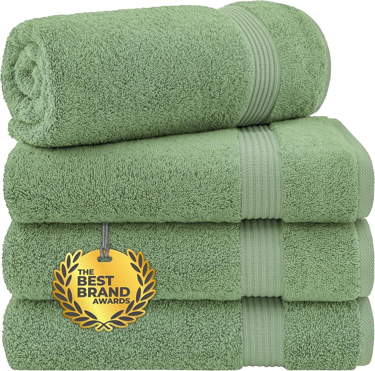 Cotton Paradise 4 Piece Turkish Bath Towels for Bathroom, Extra Large Soft Plush Towels Bathroom Set, Dark Gray